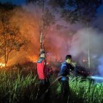 Kebakaran Lahan di Anggana, Penanganan Berlangsung hingga Malam